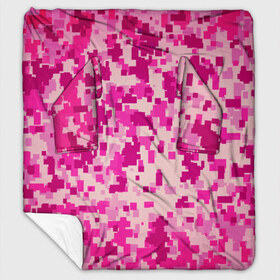 Плед с рукавами с принтом Розовый камуфляж в Тюмени, 100% полиэстер | Закругленные углы, все края обработаны. Ткань не мнется и не растягивается. Размер 170*145 | камуфляж | милитари | пиксель | пиксельный | розовый | узор