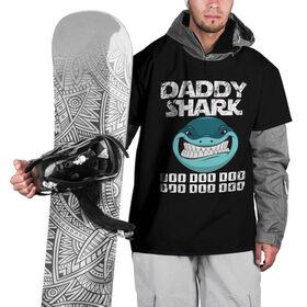 Накидка на куртку 3D с принтом Daddy shark в Тюмени, 100% полиэстер |  | baby shark | daddy shark | family shark | grandma shark | grandpa shark | mommy shark | бабушка акула | дедушка акула | мама акула | отец акула | ребенок акула | семья акул