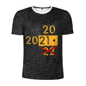 Мужская футболка 3D спортивная с принтом 2022 не БУДЕТ в Тюмени, 100% полиэстер с улучшенными характеристиками | приталенный силуэт, круглая горловина, широкие плечи, сужается к линии бедра | 2020 год мем | асфальт | мем про апокалипсис | мем про конец света | новый год