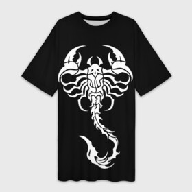 Платье-футболка 3D с принтом Скорпион в Тюмени,  |  | знак зодиака | природа. | ракообразные | скорпион | ядовитые существа