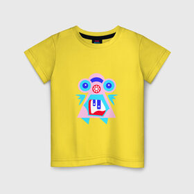 Детская футболка хлопок с принтом Ангельский монстрик вар2 в Тюмени, 100% хлопок | круглый вырез горловины, полуприлегающий силуэт, длина до линии бедер | abstract | angel | character | geometric | monster