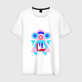 Мужская футболка хлопок с принтом Ангельский монстрик вар2 в Тюмени, 100% хлопок | прямой крой, круглый вырез горловины, длина до линии бедер, слегка спущенное плечо. | abstract | angel | character | geometric | monster