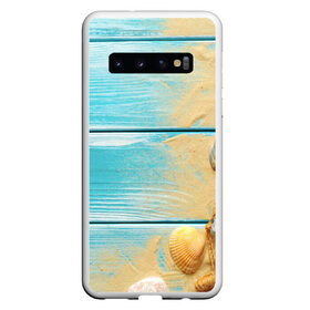 Чехол для Samsung Galaxy S10 с принтом ПИРС в Тюмени, Силикон | Область печати: задняя сторона чехла, без боковых панелей | доски | лето | море | песок | пирс | пляж | ракушки