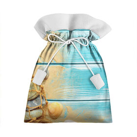 Подарочный 3D мешок с принтом ПИРС 2 в Тюмени, 100% полиэстер | Размер: 29*39 см | Тематика изображения на принте: дерево | лето | море | песок | пирс | пляж | ракушки