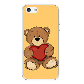 Чехол для iPhone 5/5S матовый с принтом Мишка Тедди в Тюмени, Силикон | Область печати: задняя сторона чехла, без боковых панелей | игрушка | игрушки | медведь | миша | мишкатедди | мягкаяигрушка | тедди