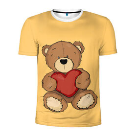 Мужская футболка 3D спортивная с принтом Мишка Тедди в Тюмени, 100% полиэстер с улучшенными характеристиками | приталенный силуэт, круглая горловина, широкие плечи, сужается к линии бедра | игрушка | игрушки | медведь | миша | мишкатедди | мягкаяигрушка | тедди