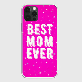 Чехол для iPhone 12 Pro Max с принтом Лучшая мама в Тюмени, Силикон |  | best | ever | mom | звезды | лучшая | мама | розовый | снежинки | фуксия | ярко