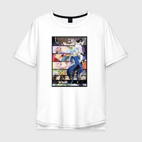 Мужская футболка хлопок Oversize с принтом Tensei Shitara Slime Datta Ken в Тюмени, 100% хлопок | свободный крой, круглый ворот, “спинка” длиннее передней части | Тематика изображения на принте: rimuru | slime | римуру | слайм | шион