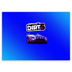 Поздравительная открытка с принтом Dirt 5 в Тюмени, 100% бумага | плотность бумаги 280 г/м2, матовая, на обратной стороне линовка и место для марки
 | dirt | dirt 4 | dirt 5 | dirt car | dirt logo | dirt racing | dirt машины | дирт 4 | дирт 5
