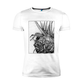 Мужская футболка хлопок Slim с принтом Цокотуха в Тюмени, 92% хлопок, 8% лайкра | приталенный силуэт, круглый вырез ворота, длина до линии бедра, короткий рукав | глаза | крылья | муха | насекомое | цокотуха