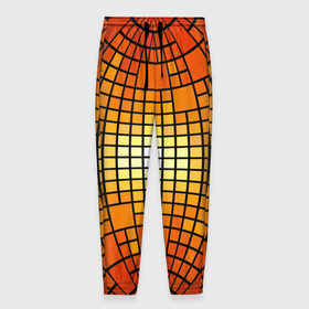 Мужские брюки 3D с принтом Сфера в Тюмени, 100% полиэстер | манжеты по низу, эластичный пояс регулируется шнурком, по бокам два кармана без застежек, внутренняя часть кармана из мелкой сетки | квадраты | красный | оранжевый | текстура | шар