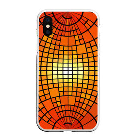 Чехол для iPhone XS Max матовый с принтом Сфера в Тюмени, Силикон | Область печати: задняя сторона чехла, без боковых панелей | Тематика изображения на принте: квадраты | красный | оранжевый | текстура | шар