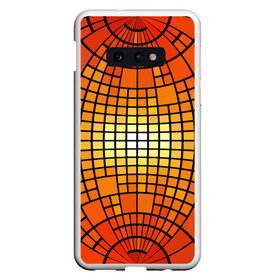 Чехол для Samsung S10E с принтом Сфера в Тюмени, Силикон | Область печати: задняя сторона чехла, без боковых панелей | Тематика изображения на принте: квадраты | красный | оранжевый | текстура | шар