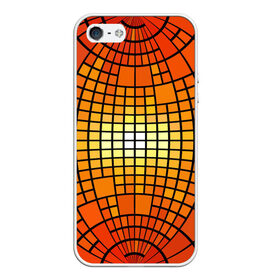Чехол для iPhone 5/5S матовый с принтом Сфера в Тюмени, Силикон | Область печати: задняя сторона чехла, без боковых панелей | квадраты | красный | оранжевый | текстура | шар