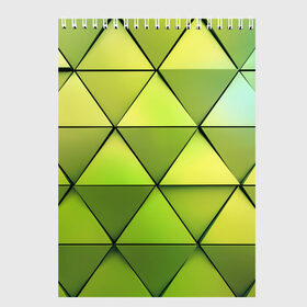 Скетчбук с принтом Зелёные треугольники в Тюмени, 100% бумага
 | 48 листов, плотность листов — 100 г/м2, плотность картонной обложки — 250 г/м2. Листы скреплены сверху удобной пружинной спиралью | геометрия | зелёный | текстура | треугольники | фигуры