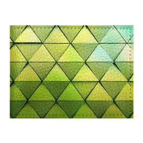 Обложка для студенческого билета с принтом Зелёные треугольники в Тюмени, натуральная кожа | Размер: 11*8 см; Печать на всей внешней стороне | Тематика изображения на принте: геометрия | зелёный | текстура | треугольники | фигуры