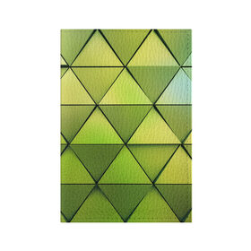 Обложка для паспорта матовая кожа с принтом Зелёные треугольники в Тюмени,  |  | 