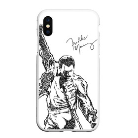 Чехол для iPhone XS Max матовый с принтом Freddie Mercury в Тюмени, Силикон | Область печати: задняя сторона чехла, без боковых панелей | Тематика изображения на принте: freddie mercury | queen | автограф | квин | фредди меркьюри