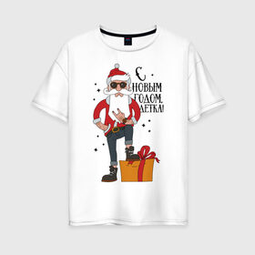 Женская футболка хлопок Oversize с принтом С Новым годом, детка! в Тюмени, 100% хлопок | свободный крой, круглый ворот, спущенный рукав, длина до линии бедер
 | 