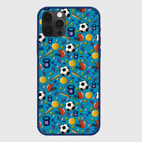 Чехол для iPhone 12 Pro с принтом СПОРТ в Тюмени, силикон | область печати: задняя сторона чехла, без боковых панелей | бейсбол | гиря | спорт | футбол | футбольный мяч | штанга