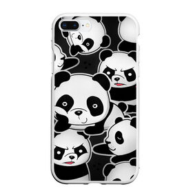 Чехол для iPhone 7Plus/8 Plus матовый с принтом Смешные панды в Тюмени, Силикон | Область печати: задняя сторона чехла, без боковых панелей | животные | медведи | мишки | мультяшки | смешные панды