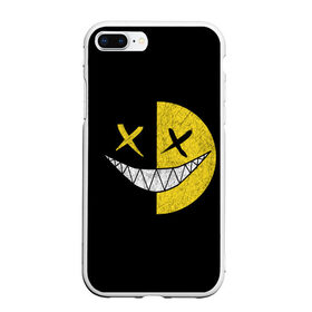 Чехол для iPhone 7Plus/8 Plus матовый с принтом SMILE в Тюмени, Силикон | Область печати: задняя сторона чехла, без боковых панелей | глаза крестики | злой смайл | зубы | контраст | смайл | эмоция