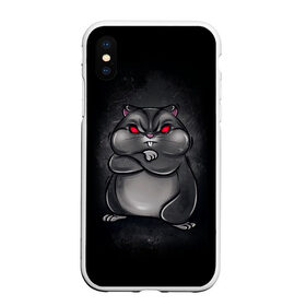 Чехол для iPhone XS Max матовый с принтом HAMSTER в Тюмени, Силикон | Область печати: задняя сторона чехла, без боковых панелей | злое животное | злой хомяк | красные глаза | мышка | хомяк
