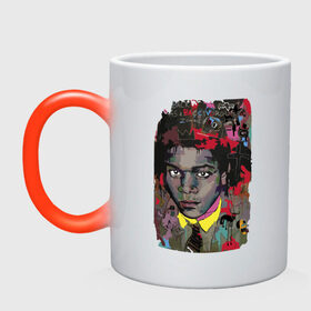 Кружка хамелеон с принтом Jean Michel Basquiat в Тюмени, керамика | меняет цвет при нагревании, емкость 330 мл | art | eyes | guy | jean michel basquiat | глаза | жан мишель баския | искусство | парень
