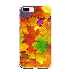 Чехол для iPhone 7Plus/8 Plus матовый с принтом Осенние листья в Тюмени, Силикон | Область печати: задняя сторона чехла, без боковых панелей | клён | краски | листья | осень | радуга | разноцветный | яркая
