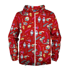 Мужская ветровка 3D с принтом Рождественское чудо в Тюмени, 100% полиэстер | подол и капюшон оформлены резинкой с фиксаторами, два кармана без застежек по бокам, один потайной карман на груди | 