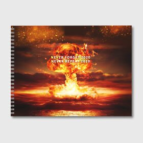 Альбом для рисования с принтом Never forget 2020 в Тюмени, 100% бумага
 | матовая бумага, плотность 200 мг. | Тематика изображения на принте: 2020 | never forget | взрыв | огонь | ядерный гриб