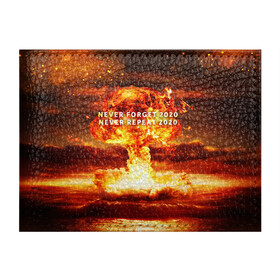 Обложка для студенческого билета с принтом Never forget 2020 в Тюмени, натуральная кожа | Размер: 11*8 см; Печать на всей внешней стороне | Тематика изображения на принте: 2020 | never forget | взрыв | огонь | ядерный гриб