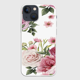 Чехол для iPhone 13 mini с принтом Розовые розы в Тюмени,  |  | pink | rose | букет | розовое настроение | цветы