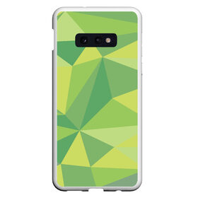 Чехол для Samsung S10E с принтом green faces в Тюмени, Силикон | Область печати: задняя сторона чехла, без боковых панелей | абстракция | грани | минимализм | орнаменты | текстуры | треугольник | узоры