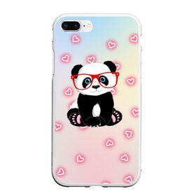 Чехол для iPhone 7Plus/8 Plus матовый с принтом Милая пандочка в Тюмени, Силикон | Область печати: задняя сторона чехла, без боковых панелей | Тематика изображения на принте: маленькая панда | маленькая пандочк | милая панда | милая пандочка | панда | панда в красных очках | панда в очках | панда очки | панда сердечки | панда сердце | пандочка | пандочка в красных очках