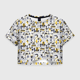 Женская футболка Crop-top 3D с принтом Пресли в Тюмени, 100% полиэстер | круглая горловина, длина футболки до линии талии, рукава с отворотами | арт | графика | зомби | пресли | элвис
