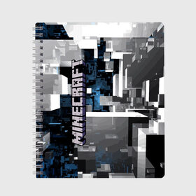 Тетрадь с принтом Minecraft в Тюмени, 100% бумага | 48 листов, плотность листов — 60 г/м2, плотность картонной обложки — 250 г/м2. Листы скреплены сбоку удобной пружинной спиралью. Уголки страниц и обложки скругленные. Цвет линий — светло-серый
 | building | city | cube | game | megapolis | minecraft | pattern | город | здание | игра | куб | майнкрафт | мегаполис | узор