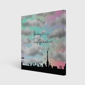 Холст квадратный с принтом Разноцветное небо Петербурга в Тюмени, 100% ПВХ |  | город | красивое небо | облака | романтика | санкт петербург