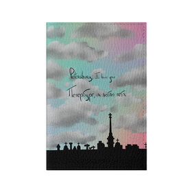 Обложка для паспорта матовая кожа с принтом Разноцветное небо Петербурга в Тюмени, натуральная матовая кожа | размер 19,3 х 13,7 см; прозрачные пластиковые крепления | город | красивое небо | облака | романтика | санкт петербург