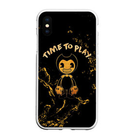 Чехол для iPhone XS Max матовый с принтом Bendy And The Ink Machine в Тюмени, Силикон | Область печати: задняя сторона чехла, без боковых панелей | bendy | bendy and the ink machine | бенди | бени | бенни | бэнди | детская | детям | игра | капли | компьютерная игра | краска | машина | подтеки | ужастик | чернила | чернильная