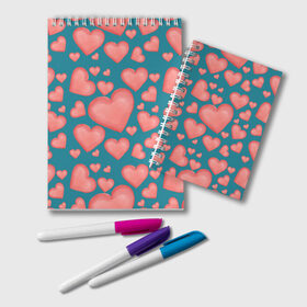 Блокнот с принтом Любовь в Тюмени, 100% бумага | 48 листов, плотность листов — 60 г/м2, плотность картонной обложки — 250 г/м2. Листы скреплены удобной пружинной спиралью. Цвет линий — светло-серый
 | бирюзовый | день влюбленных | любовь | розовый | сердце