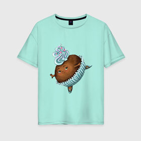 Женская футболка хлопок Oversize с принтом капкейк в Тюмени, 100% хлопок | свободный крой, круглый ворот, спущенный рукав, длина до линии бедер
 | балерина | капкейк | кекс | пироженное | пуанты