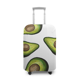 Чехол для чемодана 3D с принтом Авокадо в Тюмени, 86% полиэфир, 14% спандекс | двустороннее нанесение принта, прорези для ручек и колес | avocado | fruit | авокадо | овощ | фрукт