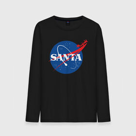 Мужской лонгслив хлопок с принтом SANTA \ NASA. в Тюмени, 100% хлопок |  | 