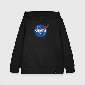 Детская толстовка хлопок с принтом SANTA \ NASA. в Тюмени, 100% хлопок | Круглый горловой вырез, эластичные манжеты, пояс, капюшен | 