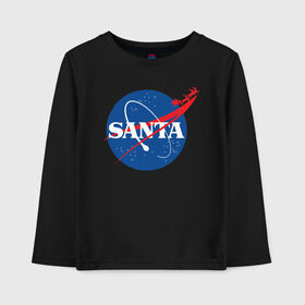 Детский лонгслив хлопок с принтом SANTA \ NASA. в Тюмени, 100% хлопок | круглый вырез горловины, полуприлегающий силуэт, длина до линии бедер | 