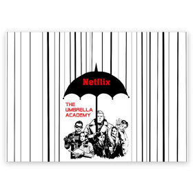 Поздравительная открытка с принтом The Umbrella Academy Season 3 в Тюмени, 100% бумага | плотность бумаги 280 г/м2, матовая, на обратной стороне линовка и место для марки
 | Тематика изображения на принте: netflix | rain | superheroes | the umbrella academy | tv series | umbrella | академия амбрелла | дождь | зонтик | нетфликс | сериал | супергерои