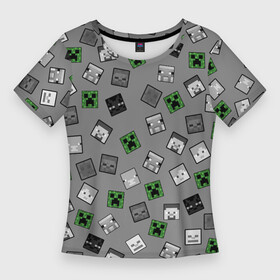 Женская футболка 3D Slim с принтом Minecraft в Тюмени,  |  | alex | creeper | minecraft | steve | алекс | блок | вызыватель | зомби | игра | крипер | майнкрафт | победитель | приключения | свинья | стив