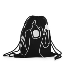 Рюкзак-мешок 3D с принтом Haunted Family в Тюмени, 100% полиэстер | плотность ткани — 200 г/м2, размер — 35 х 45 см; лямки — толстые шнурки, застежка на шнуровке, без карманов и подкладки | haunted family | kizaru | rap | кизару | рэп | хип хоп