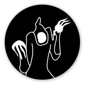 Коврик для мышки круглый с принтом Haunted Family в Тюмени, резина и полиэстер | круглая форма, изображение наносится на всю лицевую часть | haunted family | kizaru | rap | кизару | рэп | хип хоп